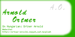 arnold ortner business card